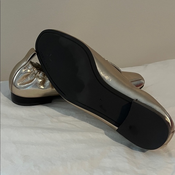 Tory Burch Gold Kira Elastic Loafers - Picture 5 of 6